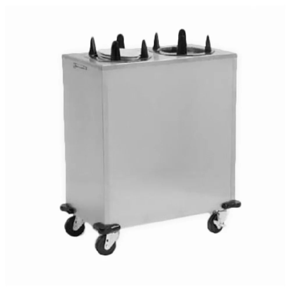 Lakeside V5210 36 Inch Mobile Dish Dispenser Non-heated Stainless Steel with Two Self-leveling Tubes