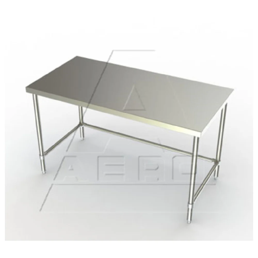 AERO Manufacturing 3TSX-2424 24 Inch Work Table 16 Gauge Reinforced Stainless Steel with Sound Deadened Underside and Adjustable Feet