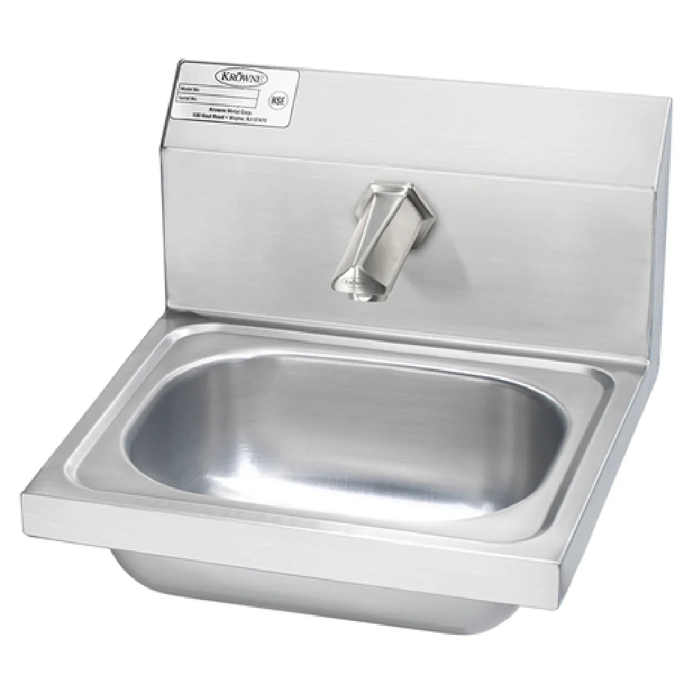 Krowne HS-69 15-3/4 Inch Wall Mounted Hand Sink with Electronic Faucet Stainless Steel
