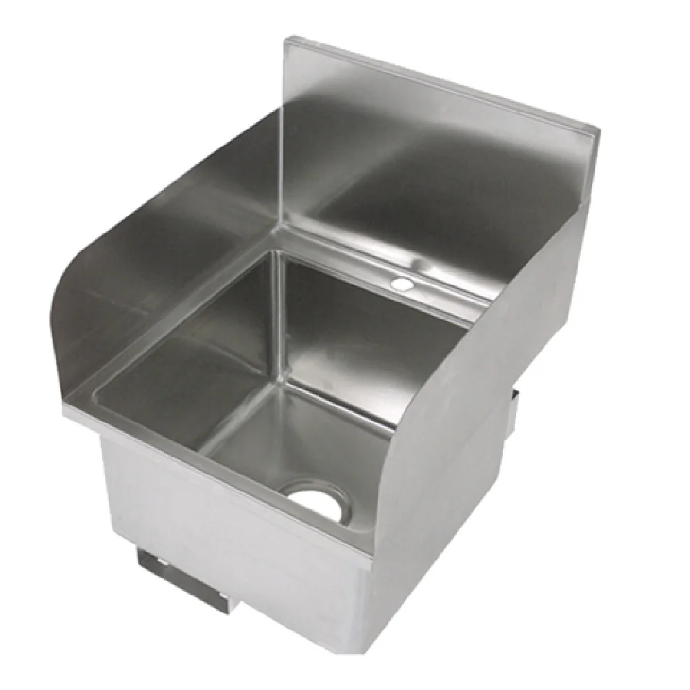 John Boos PBHS-W-1616-SSLR-X 16 Inch Hand Sink with 12 Inch Backsplash