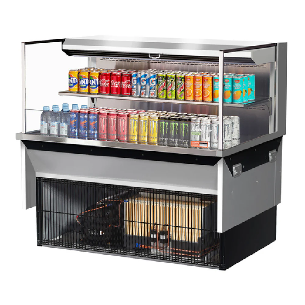 Turbo Air TOM-48L-UF-S-2SI-N 48 Inch Drop-In Display Case Refrigerated 10.2 cu ft with Glass Shelf