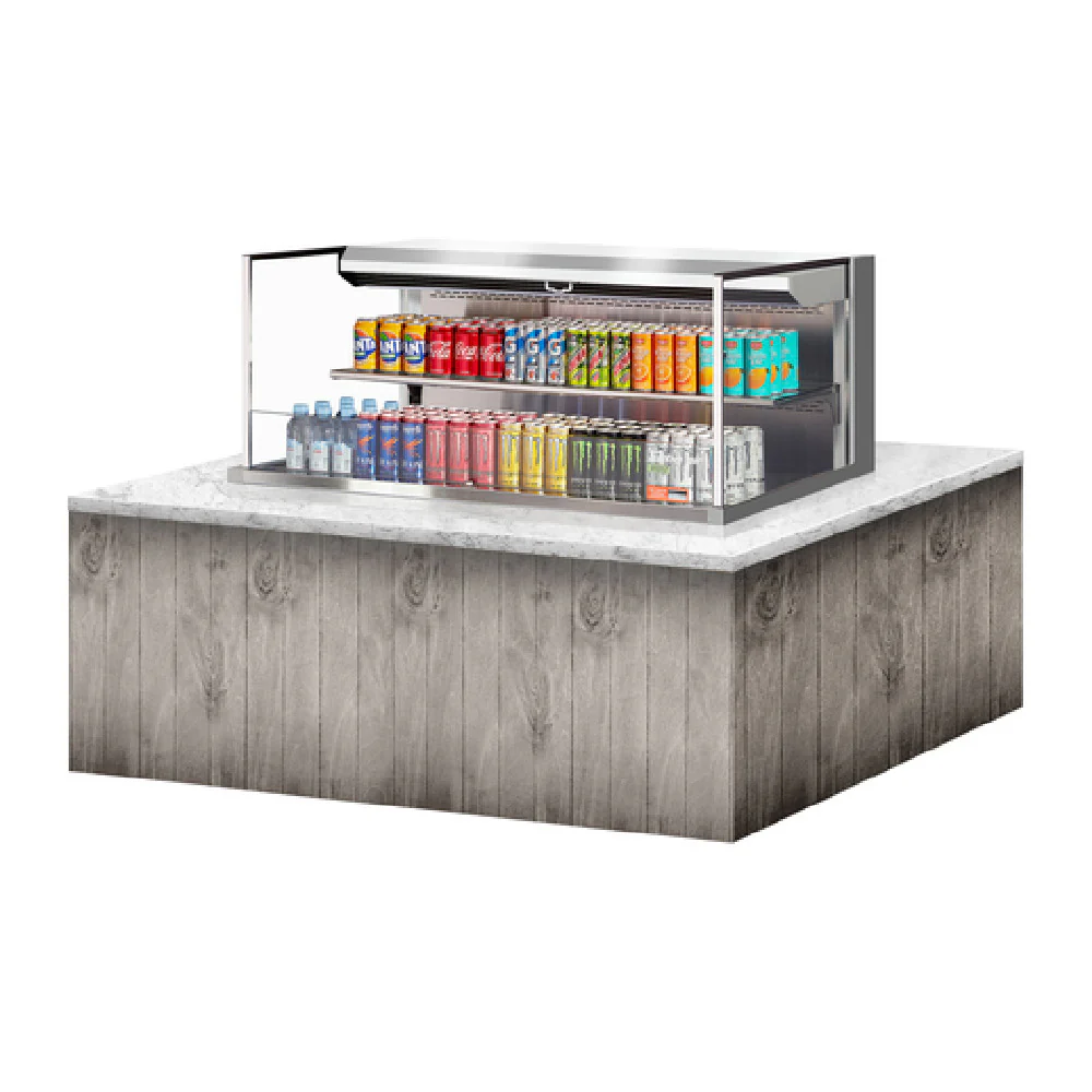 Turbo Air TOM-48L-UF-S-2SI-N 48 Inch Drop-In Display Case Refrigerated 10.2 cu ft with Glass Shelf Turbo Air TOM-48L-UF-S-2SI-N 48 Inch Drop-In Display Case Refrigerated 10.2 cu ft with Glass Shelf