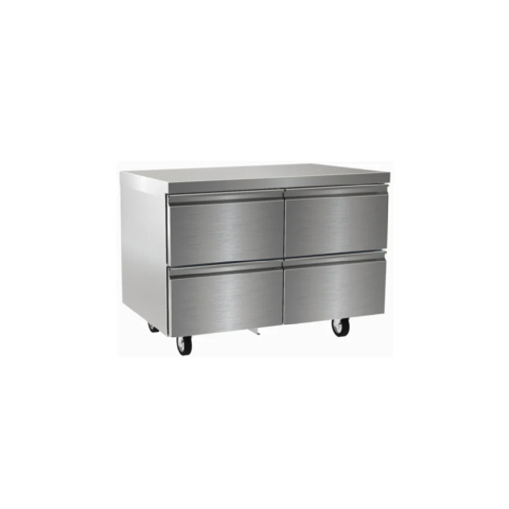 Delfield D4448NP 48 Inch Refrigerated Worktop Counter Two Section with 4 Drawers Delfield D4448NP 48 Inch Refrigerated Worktop Counter Two Section with 4 Drawers