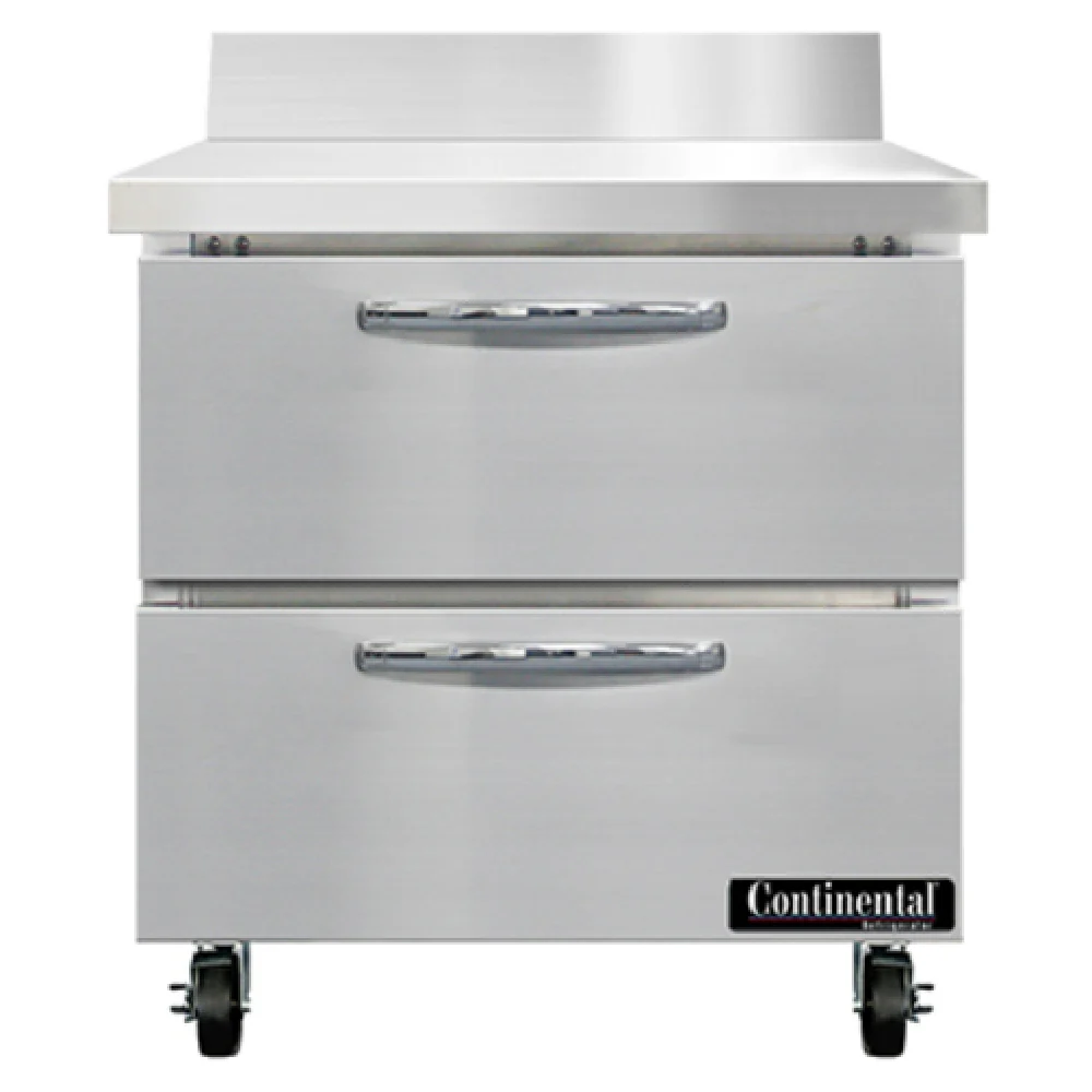 Continental Refrigerator SWF32NBS-D 32 Inch Work Top Freezer 9.0 cu ft Drawers