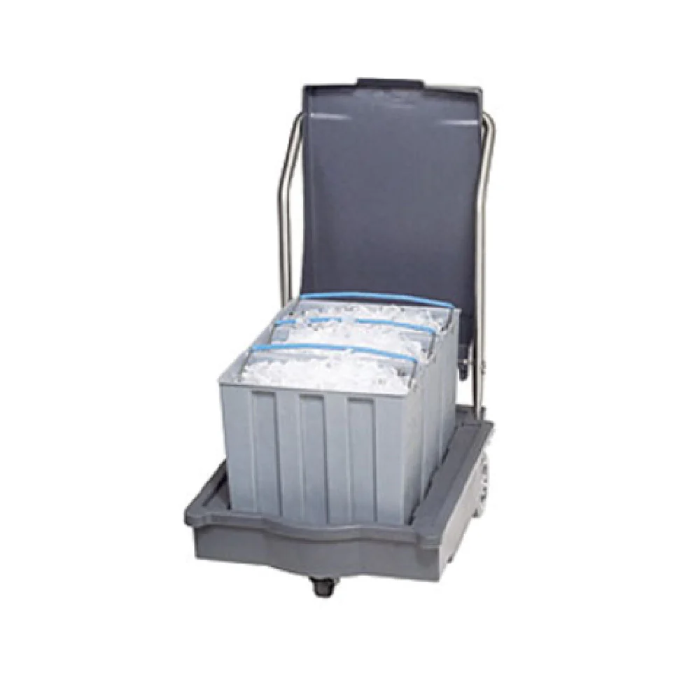 Follett 00112771 21 Inch Mobile Ice Caddy with 3 Totes Polyethylene