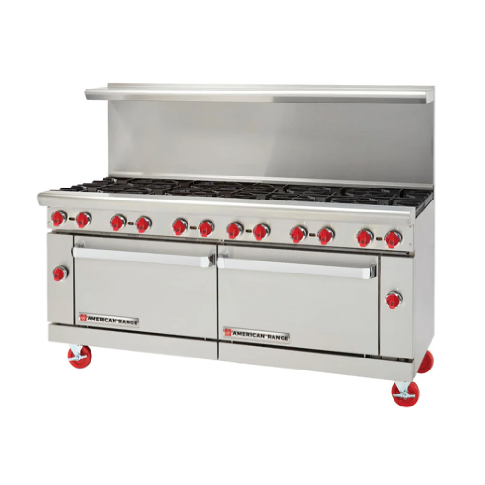 American Range AR-12-CL-126R_NAT 72 Inch Restaurant Range Gas 12 Burner 32000 BTU Ovens American Range AR-12-CL-126R_NAT 72 Inch Restaurant Range Gas 12 Burner 32000 BTU Ovens