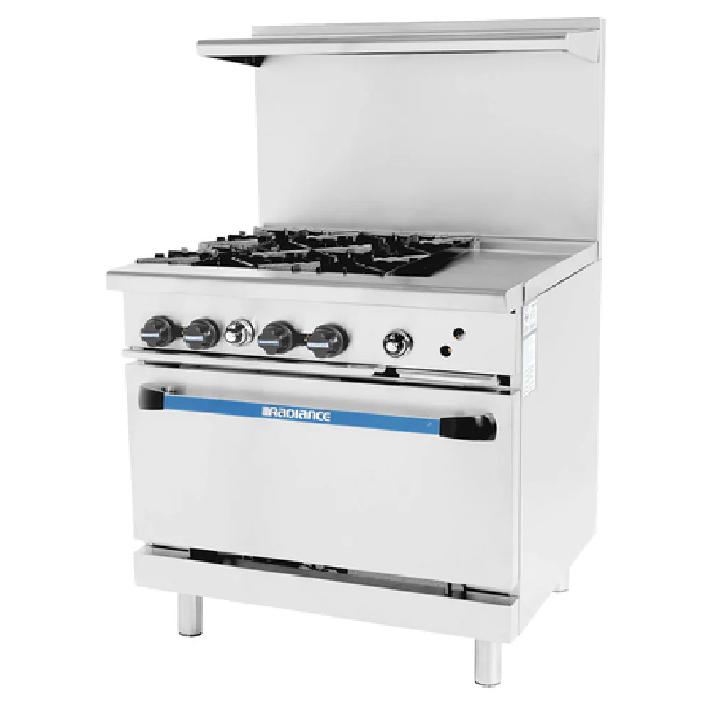 Turbo Air TARG-4B12G_NAT 36 Inch Gas Range with 4 Burners 32000 BTU and Griddle