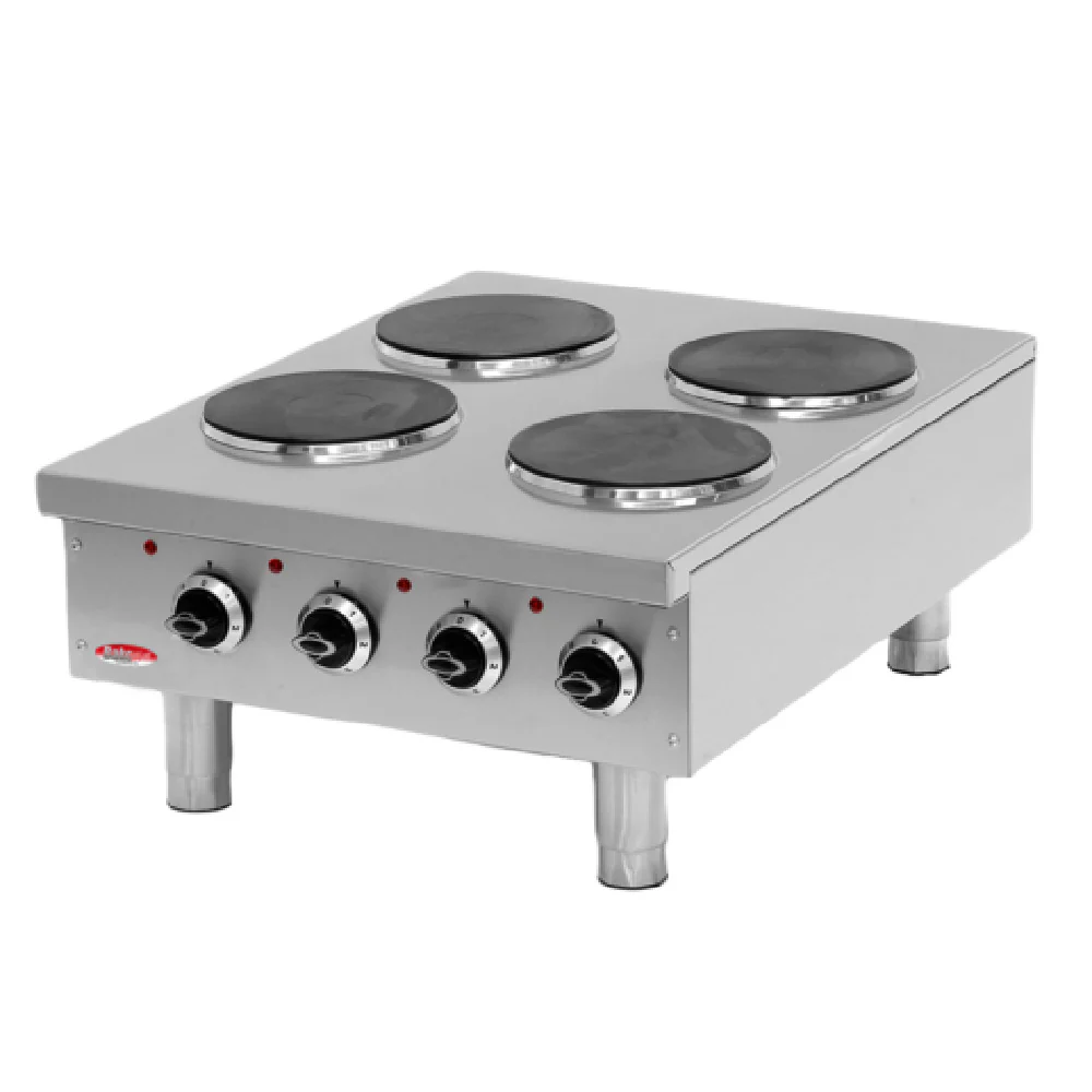 BakeMax BMPLS7KE020 24 Inch Electric Hot Plate 4 Burners Stainless Steel BakeMax BMPLS7KE020 24 Inch Electric Hot Plate 4 Burners Stainless Steel