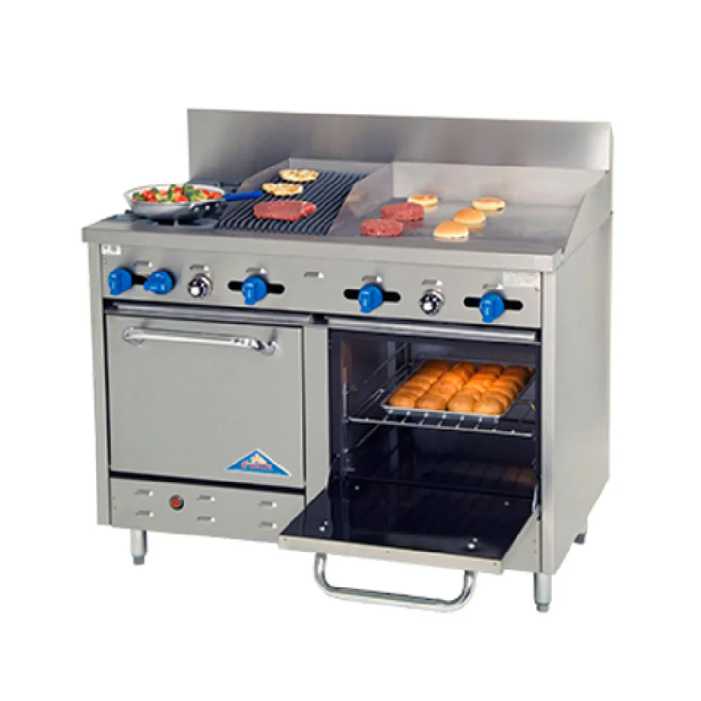 Comstock-Castle F3218-24-1RB 48 Inch Gas Range with (2) Burners 180000 BTU