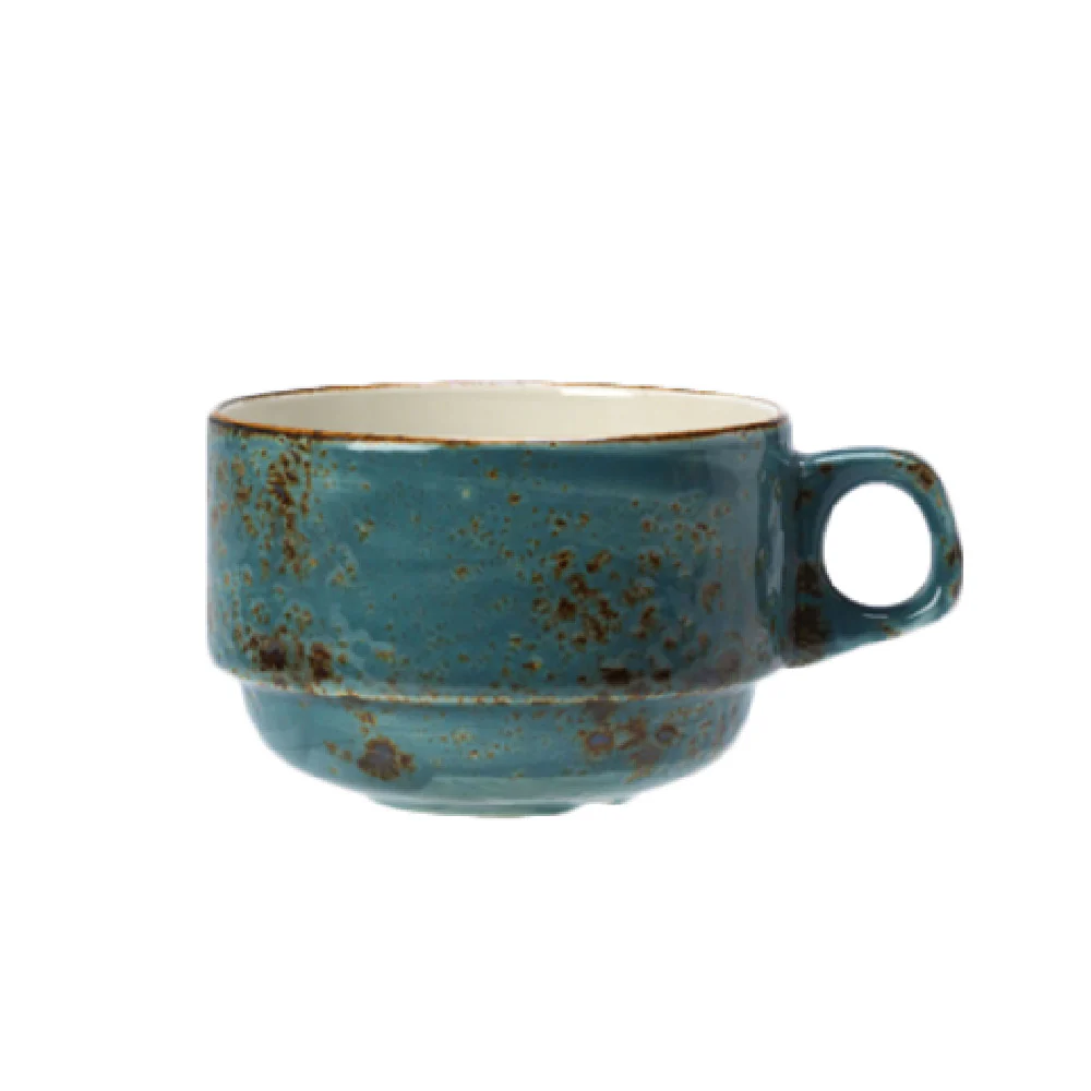 Steelite 11300188 10.0 Oz Slimline Stacking Cup Craft Blue Ceramic