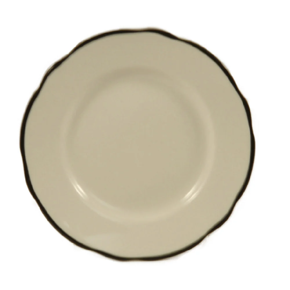 CAC China SC-21B 12 Inch Round Scallop Shaped Rim Plate American White Stoneware CAC China SC-21B 12 Inch Round Scallop Shaped Rim Plate American White Stoneware