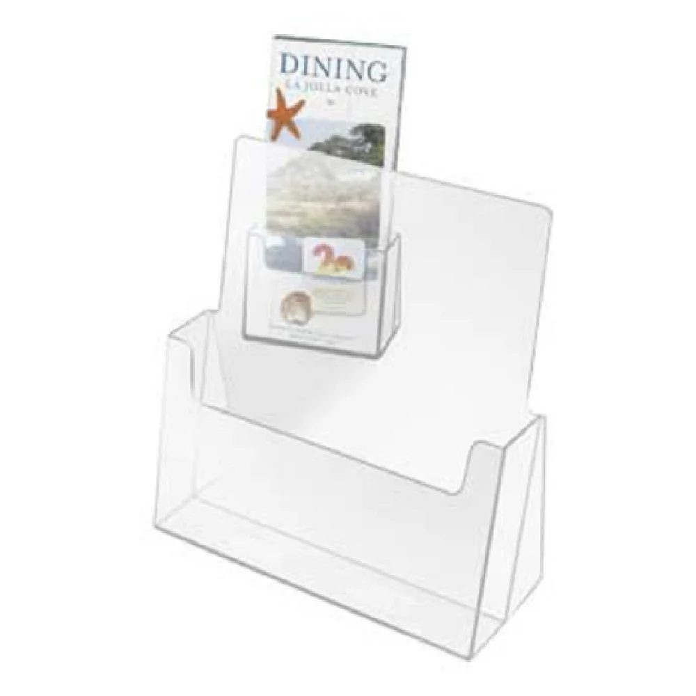 Cal Mil 209 6 Inch Brochure Card Holder Clear Acrylic for Tabletop Display