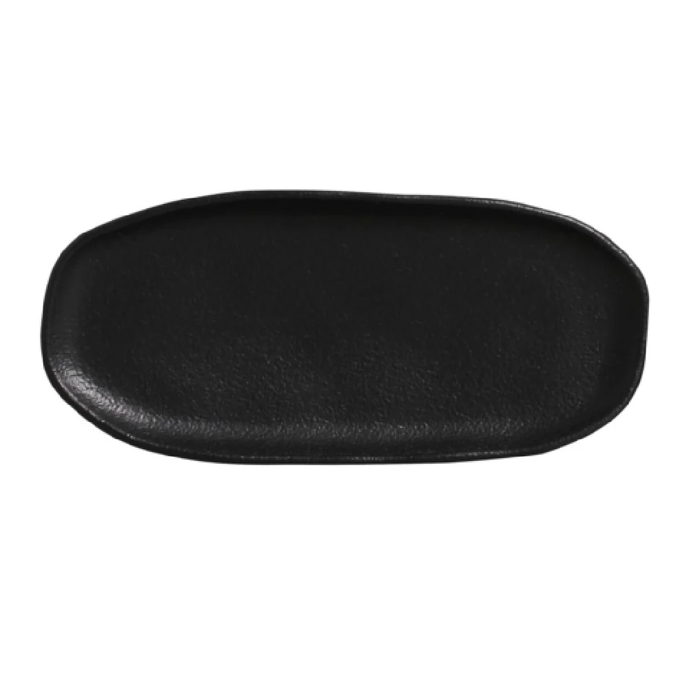 Porto Brasil 1511473901 4.33 Inch Shallow Organic Plater Small Oval Stoneware Matte Black