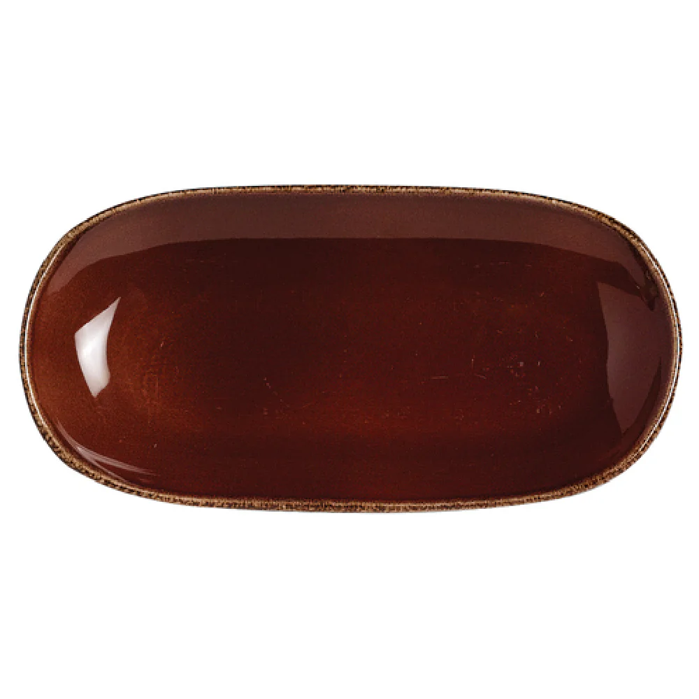 Steelite 11230577 10 Inch Taster Tray Mocha Oval Alumina Vitrified China