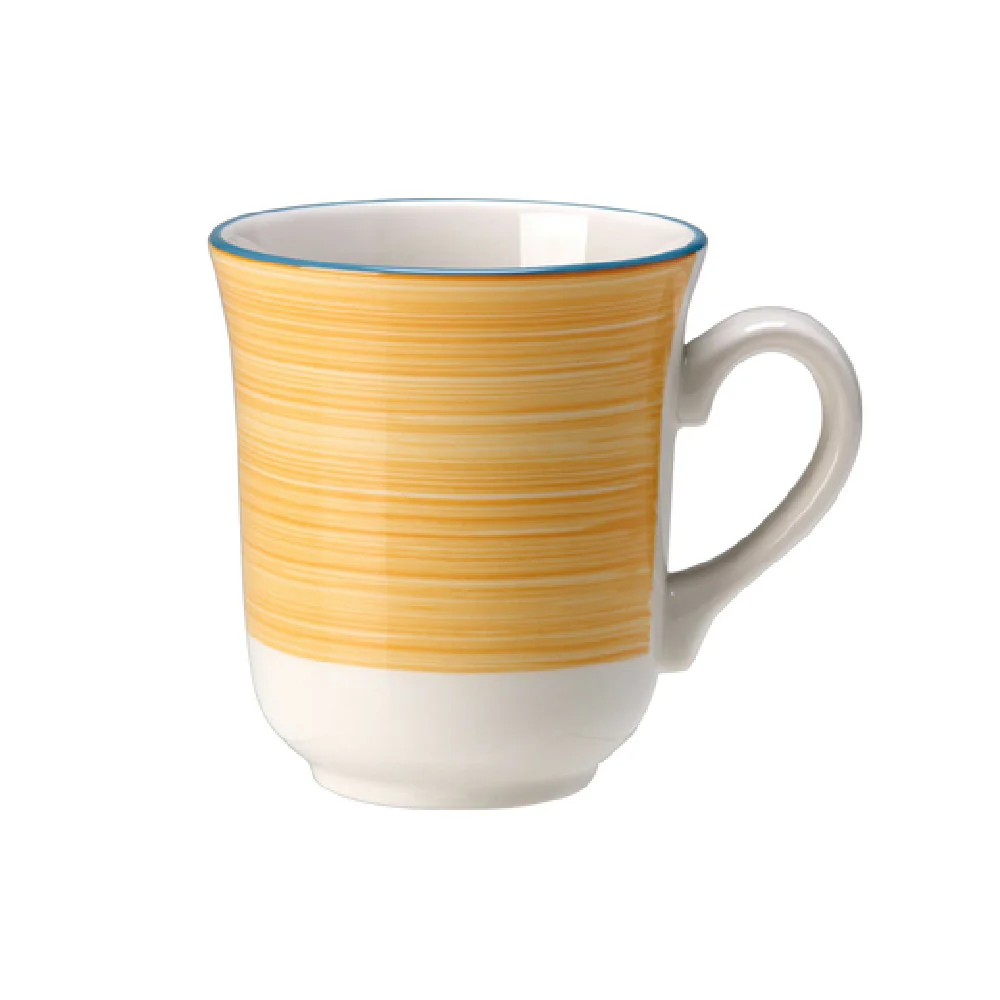 Steelite 15300349 10 Oz Rio Yellow Club Mug Alumina Vitrified Ceramic