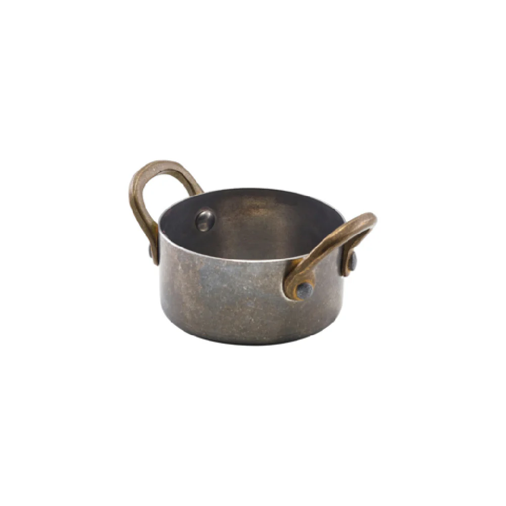 Steelite GWSCD7V 4-3/4 Oz Mini Casserole Dish Round Vintage Stainless Steel