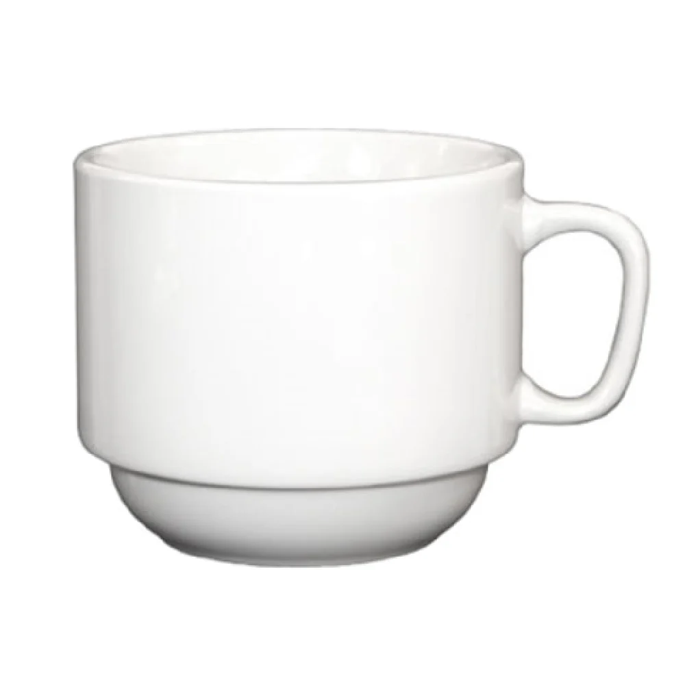 International Tableware DO-23 7 Oz Cup Round With Handle European White