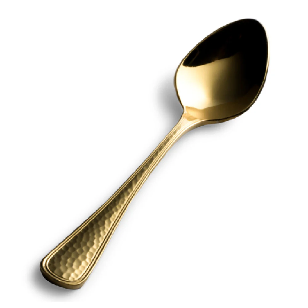 Bon Chef S4716G 4.7 Inch Gold PVD Hammered Finish Demitasse Spoon 18/10 Stainless Steel