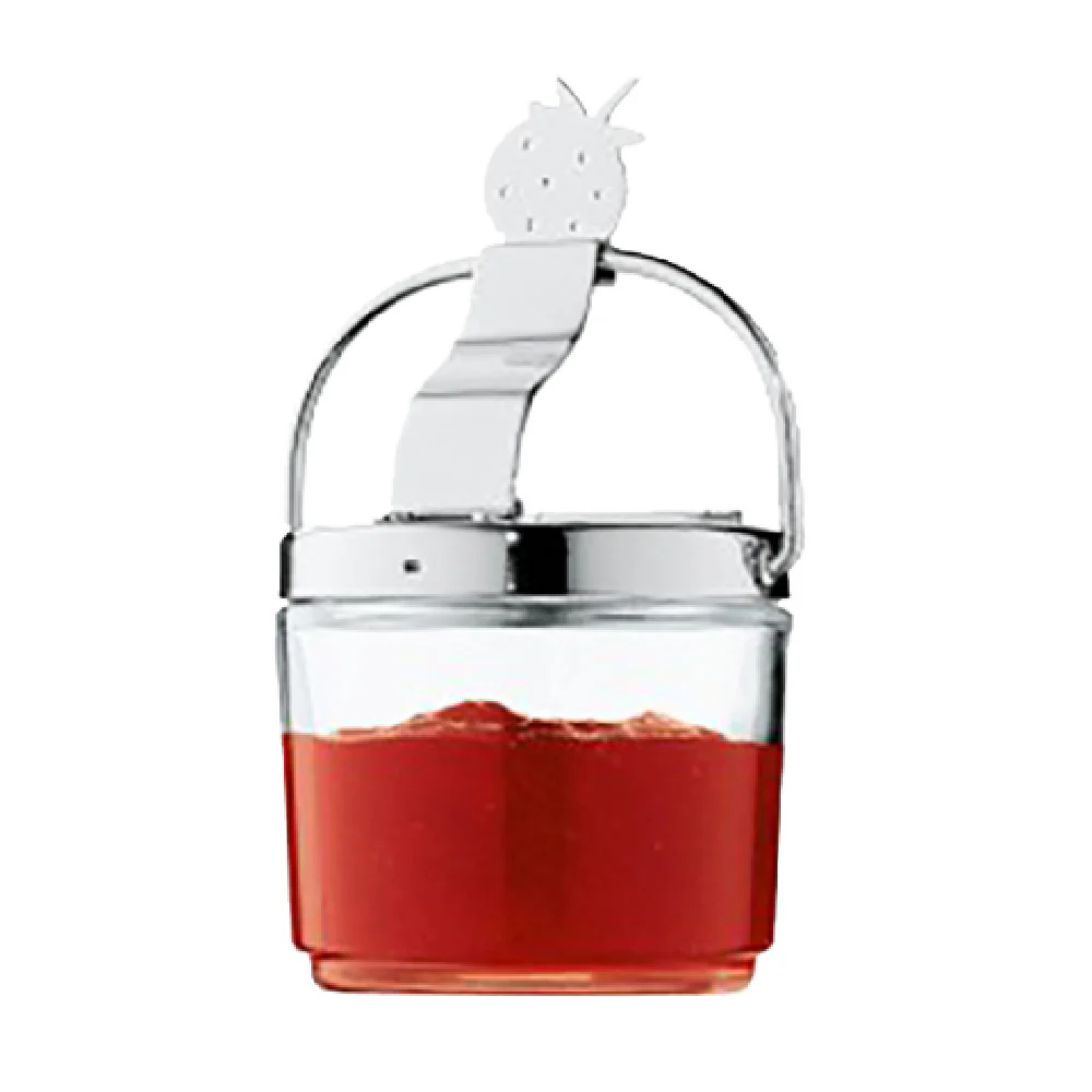 BauscherHepp 06.3027.6040 3-1/2 Inch Jam Dish with Push Lid Glass and Stainless Steel