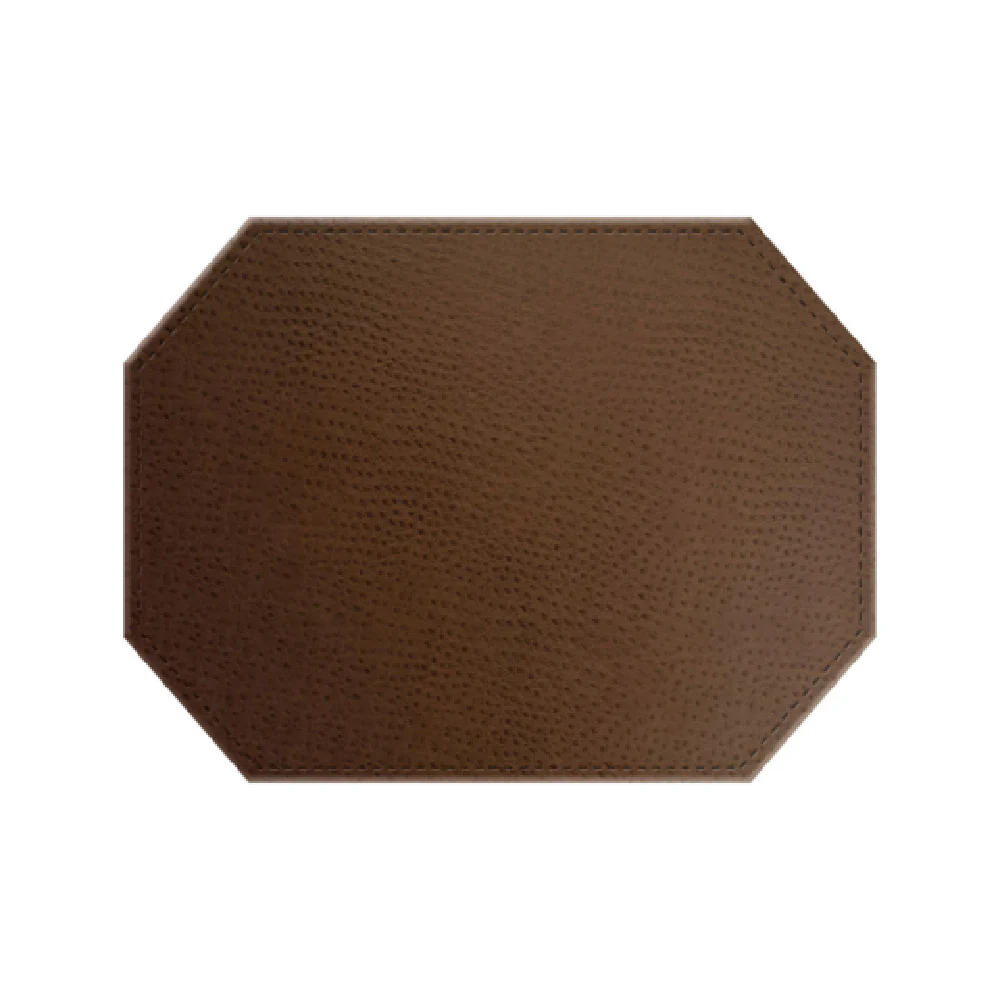 Risch PLACEMATDXOCT-CH 16Inch x 12Inch Faux Leather Octagon Placemat Risch PLACEMATDXOCT-CH 16Inch x 12Inch Faux Leather Octagon Placemat