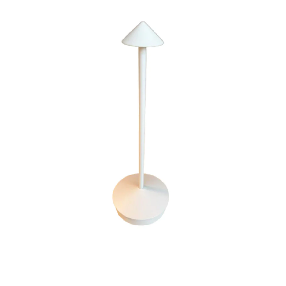 Omcan 48505 4-1/8 Inch Diameter Touch Based LED Table Lamp with Aluminum White Finish