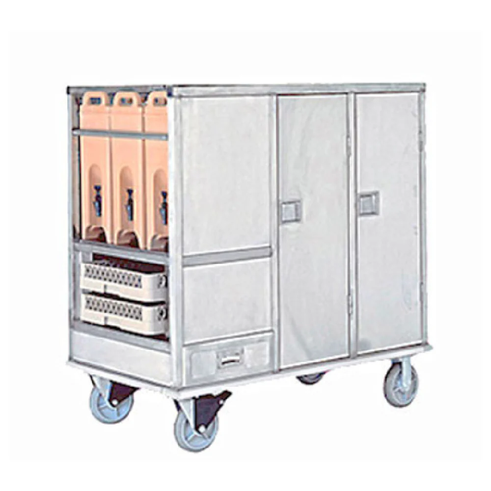 Lakeside PB64ENC 57 Inch Enclosed Meal and Beverage Delivery Cart Stainless Steel