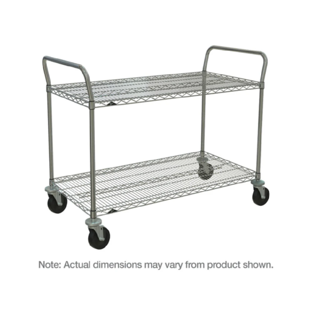 Metro 2SPN56ABR 60 Inch Heavy Duty Utility Cart with 2 Wire Shelves Zinc Coated Metro 2SPN56ABR 60 Inch Heavy Duty Utility Cart with 2 Wire Shelves Zinc Coated