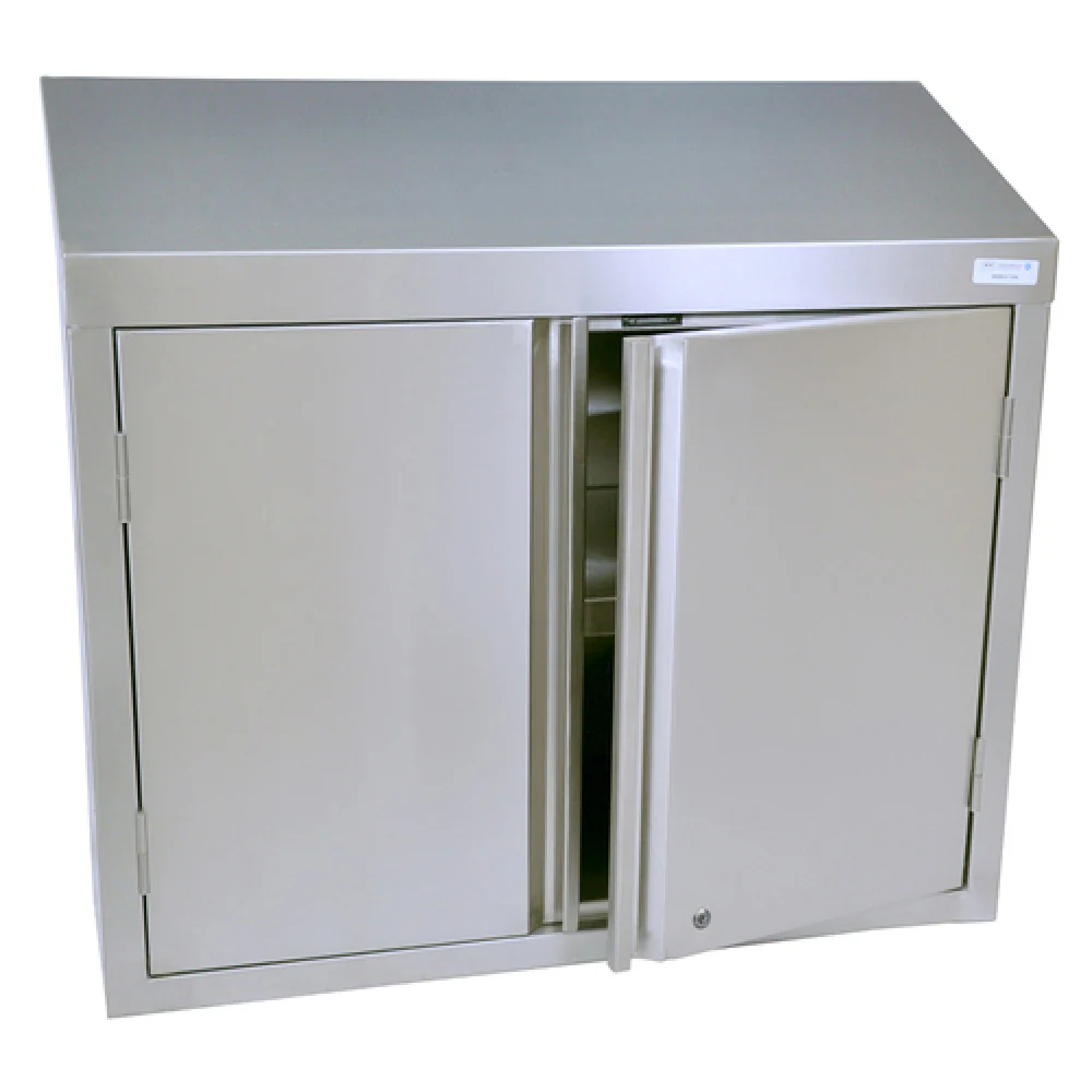 BK Resources BKWCH-1536HL 36 Inch Cabinet Wall Mount Enclosed Front Stainless Steel with Lock and Key