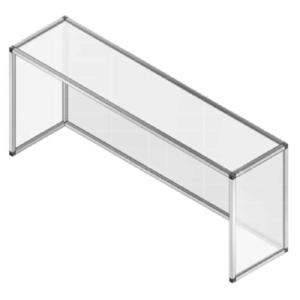 Spring USA TSSG4830 48 Inch Sneeze Guard Fully Enclosed Brushed Stainless Steel Acrylic