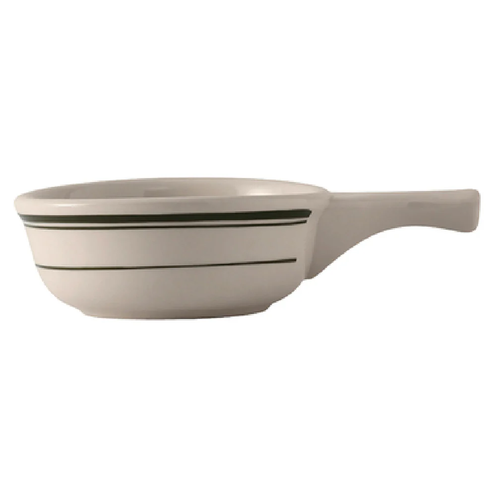 Tuxton TGB-048 10 Oz. French Casserole Dish Ceramic Lead-Free Green Band Tuxton TGB-048 10 Oz. French Casserole Dish Ceramic Lead-Free Green Band