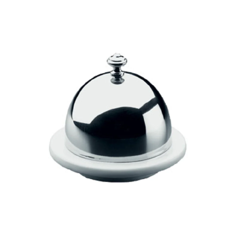 BauscherHepp 06.1090.6040 2-1/4 Inch Butter Dish with Stainless Steel Cover Porcelain