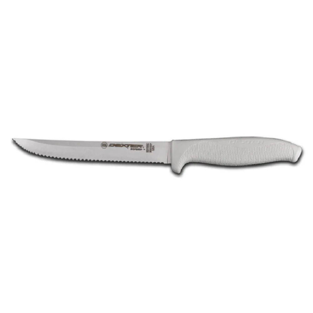 Dexter Russell 24213 6 Inch Utility Knife High-Carbon Steel Non-Slip White Handle Dexter Russell 24213 6 Inch Utility Knife High-Carbon Steel Non-Slip White Handle