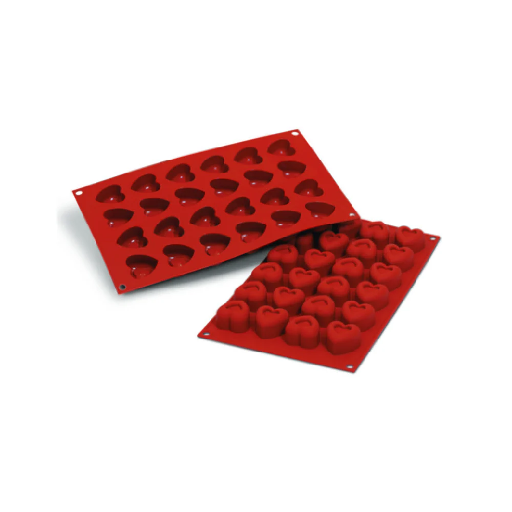 Louis Tellier SF089 14 Inch Heart Baking Mold 24 Compartments Non-stick Silicone