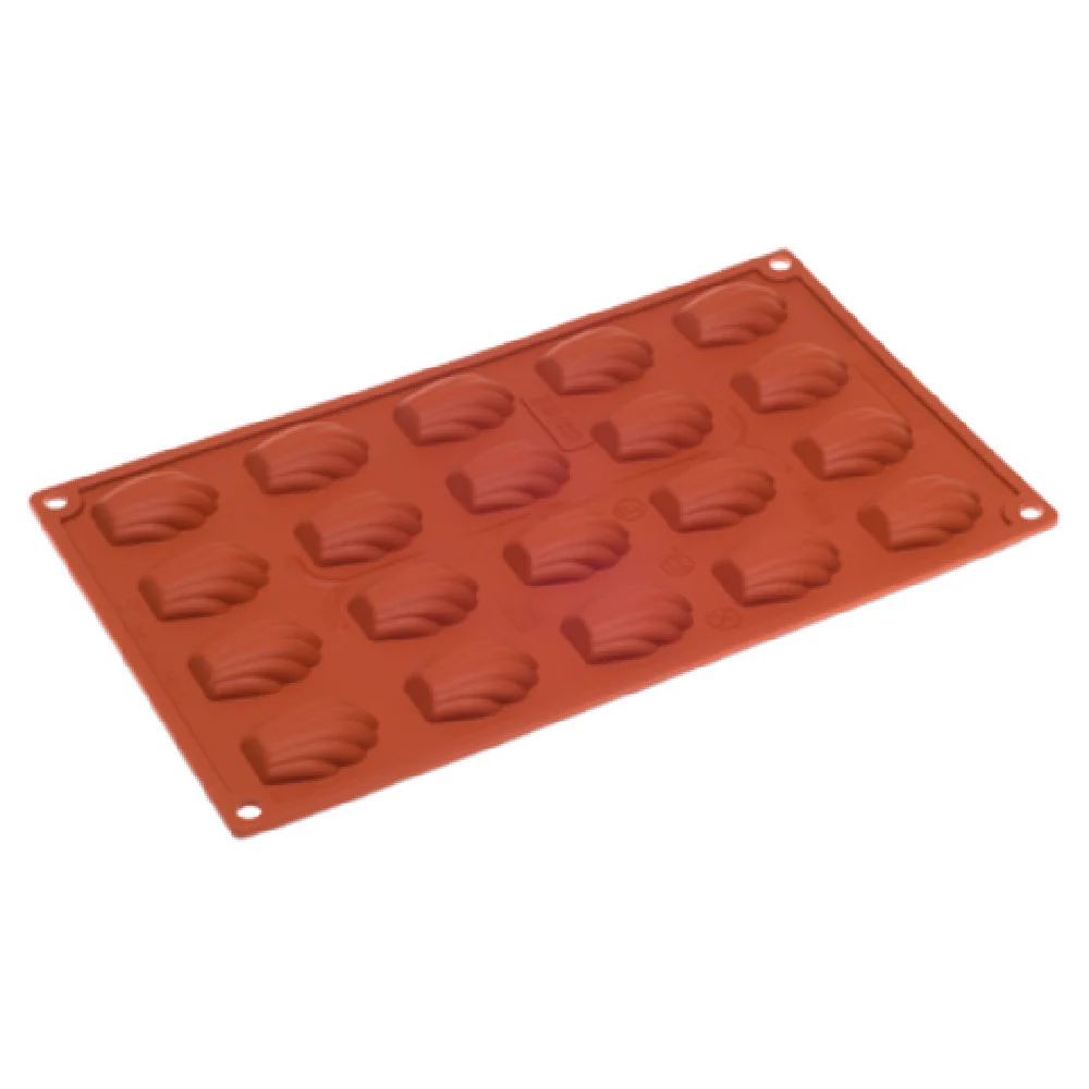 JB Prince M510 M 12 Inch Pavoni Mold for Madeleines Flexible Silicone Orange