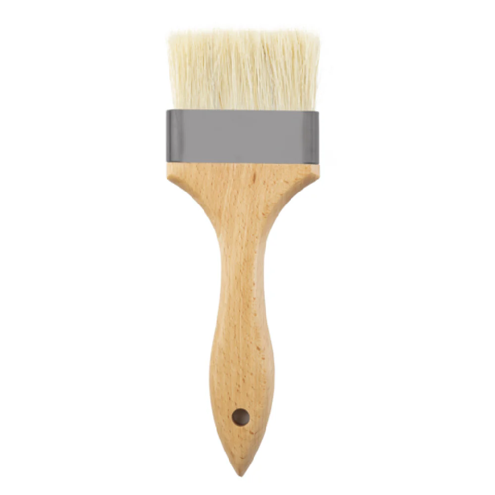 Tablecraft 11079 3 Inch Pastry Brush with Boar Hair Bristles Gray Beech Wood