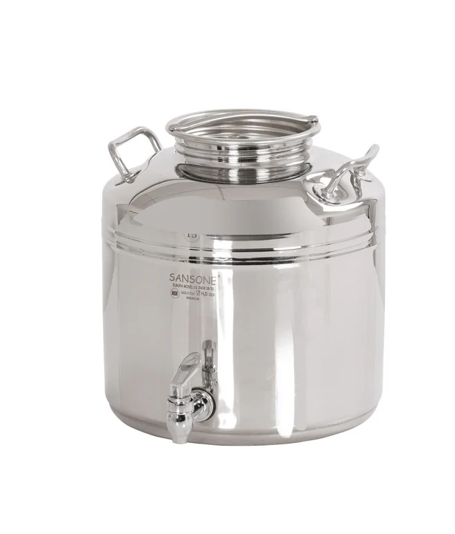 Cal Mil 3497-3BEV 14 Inch Beverage Dispenser 3 Gallon Capacity with Screw Top Lid Stainless Steel