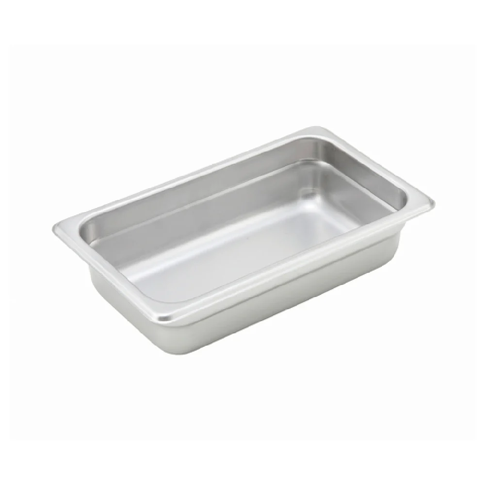 Winco SPJH-402 10-5/6 Inch Steam Table Pan 1/4 Size 22 Gauge Stainless Steel with Anti-jamming