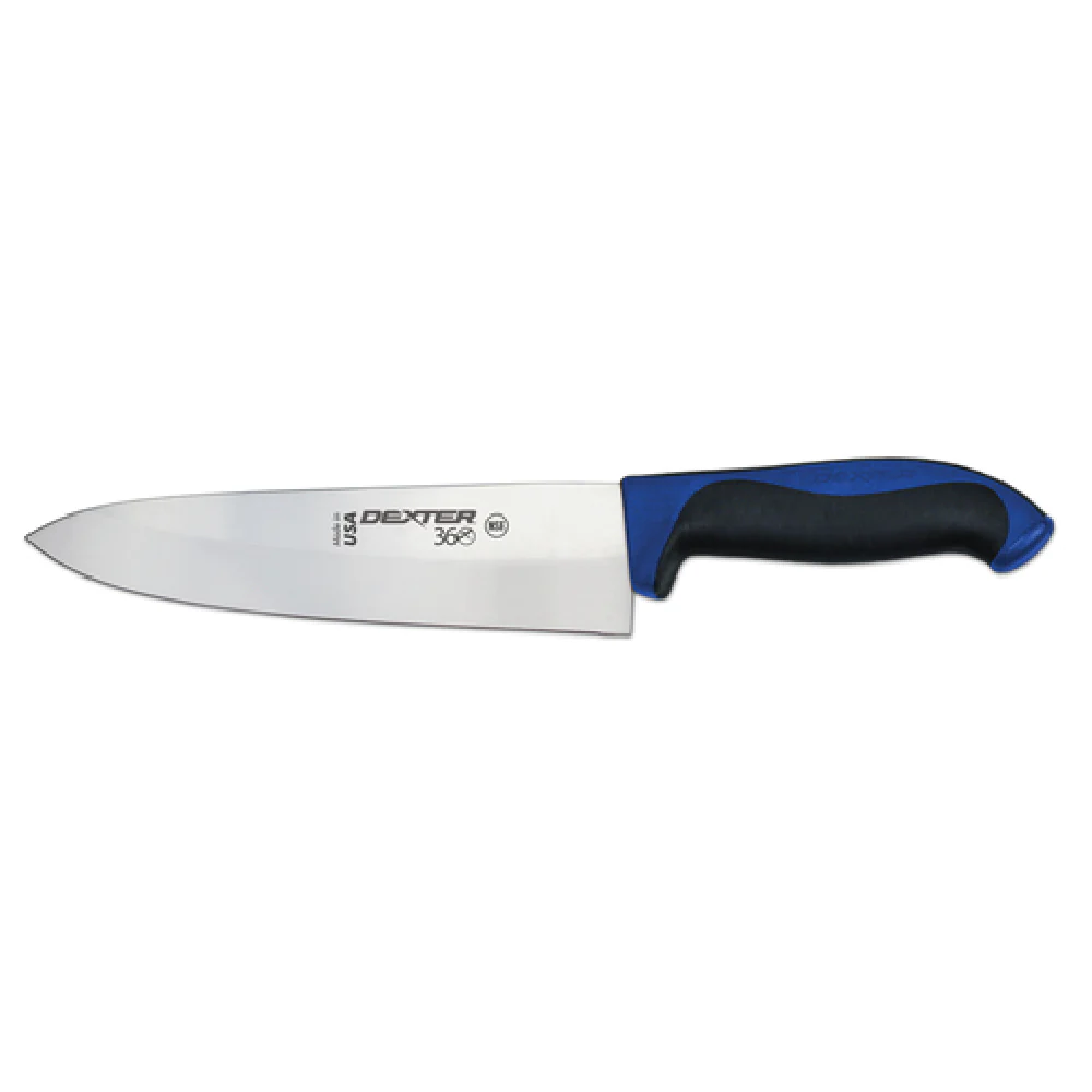 Dexter Russell S360-8C-PCP 8 Inch Chef Knife Blue Handle Stamped High Carbon Steel