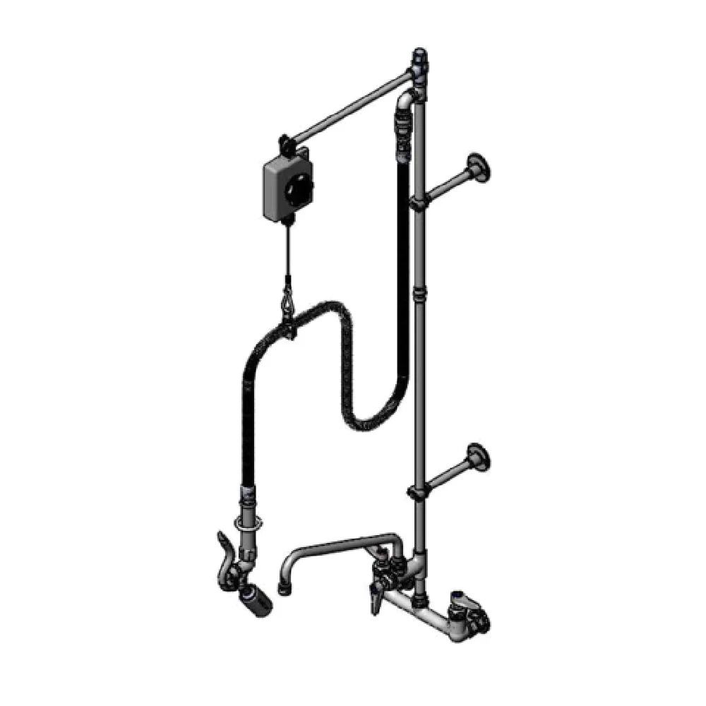T&S Brass B-0140 8 Inch Pre-Rinse Unit Mixing Faucet with Add On Faucet