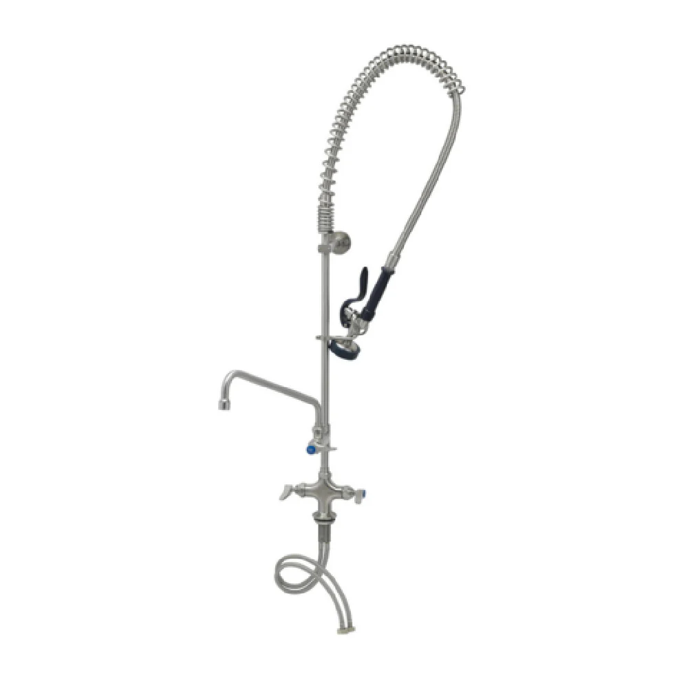 T&S Brass S-0113-A14-B 8 Inch Mixing Faucet Wall Mount Stainless Steel with Add-on T&S Brass S-0113-A14-B 8 Inch Mixing Faucet Wall Mount Stainless Steel with Add-on