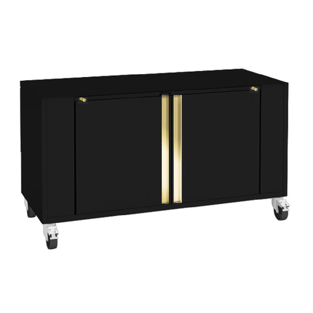 Rotisol 13SRL 54-1/4 Inch Base Cabinet Retractable Table Enclosed Cabinet Black Porcelain Enamel