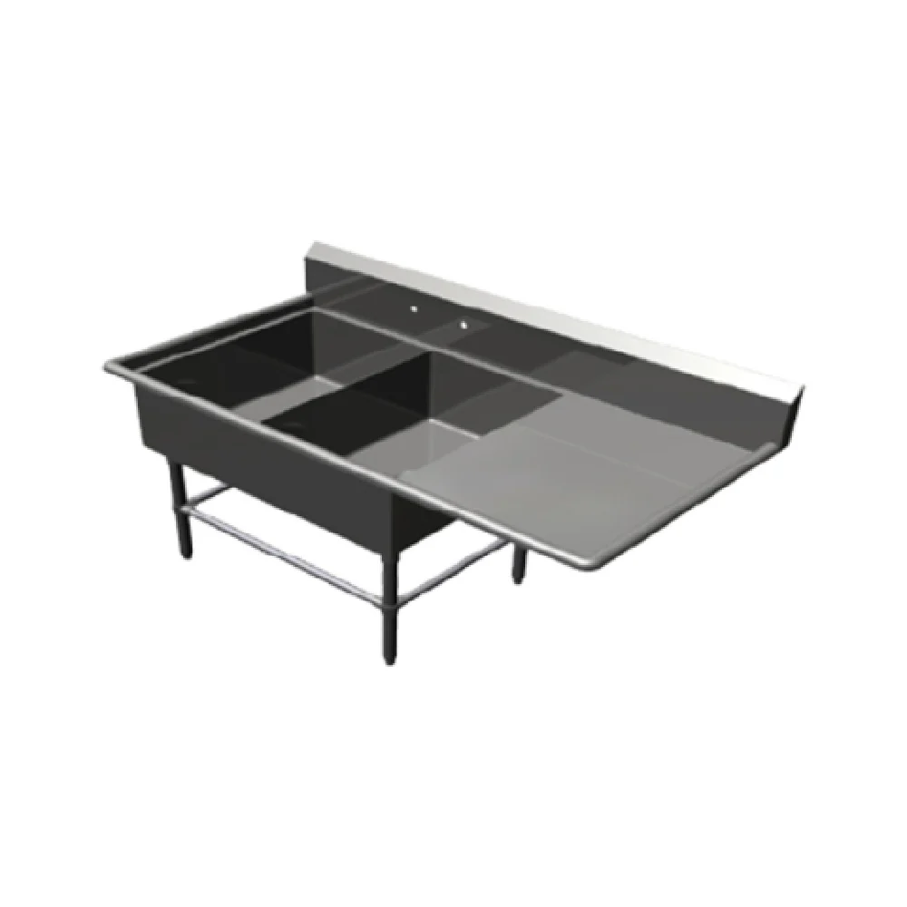 John Boos 2PB2028-1D24R 68-3/16 Inch Stainless Steel Pro-Bowl Sink with Right Drainboard John Boos 2PB2028-1D24R 68-3/16 Inch Stainless Steel Pro-Bowl Sink with Right Drainboard