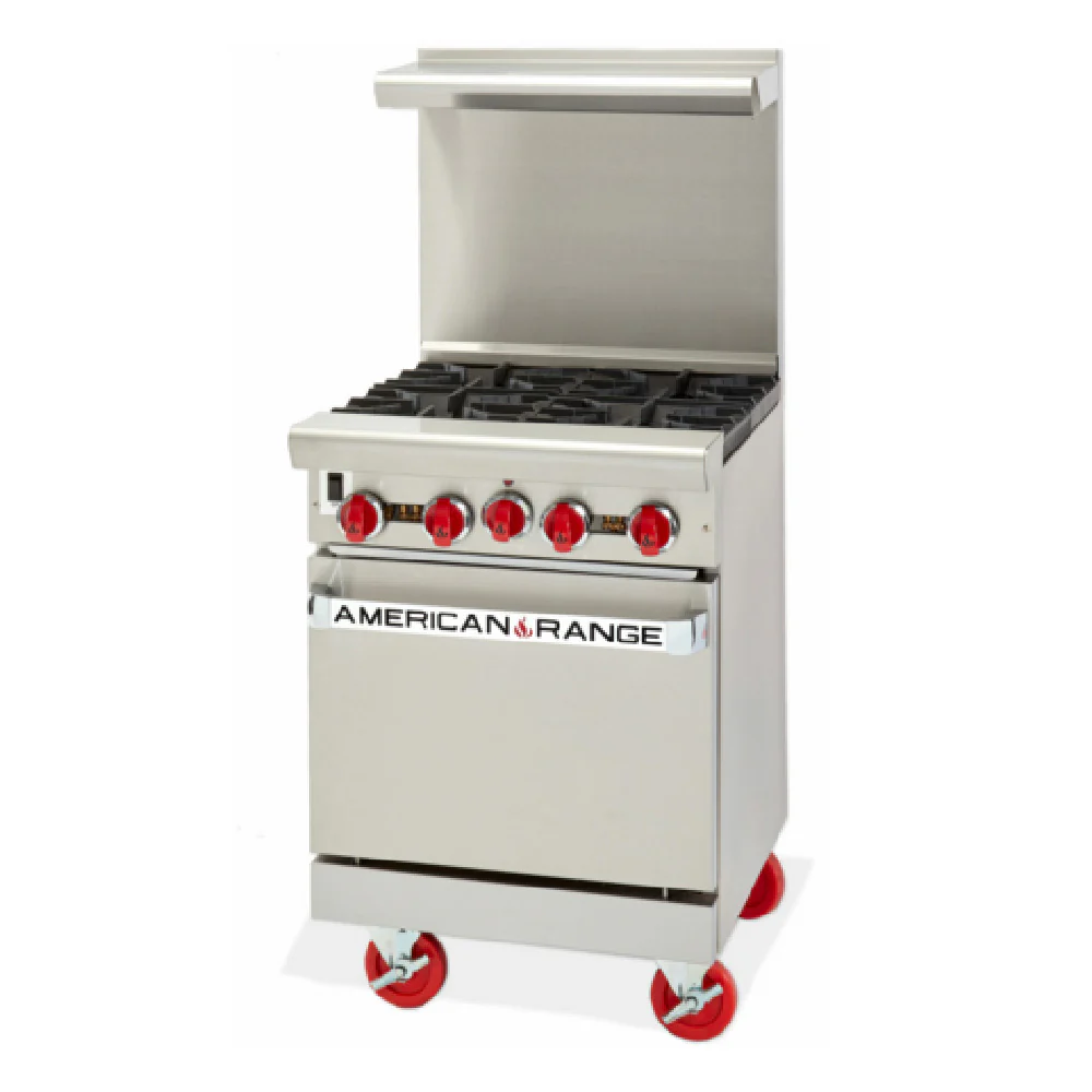 American Range ARGF-4-SB_NAT 24 Inch Gas Range with (4) 25000 BTU Burners