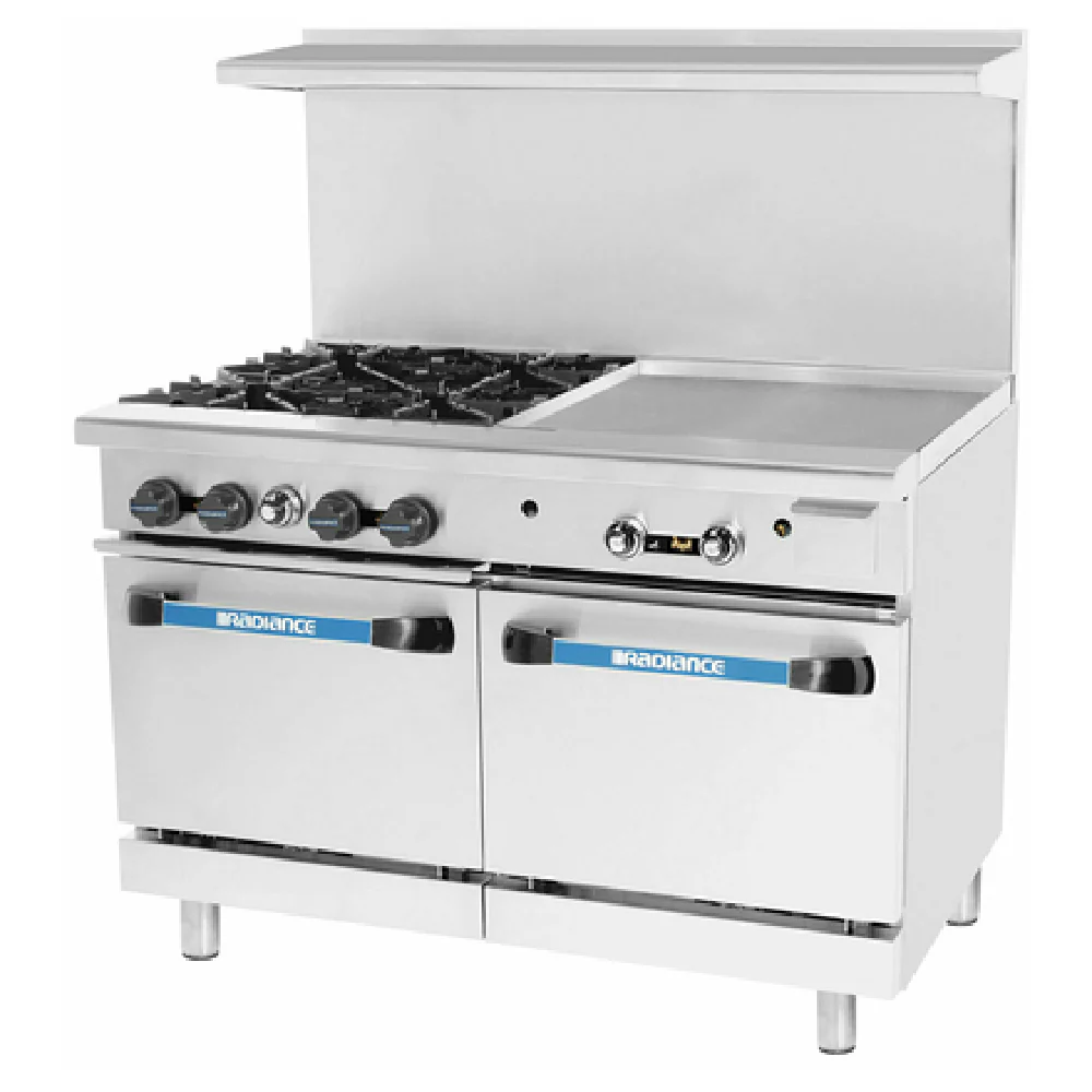 Turbo Air TARG-4B24G_NAT 48 Inch Gas Range with 4 Burners 32000 BTU and 24 Inch Griddle