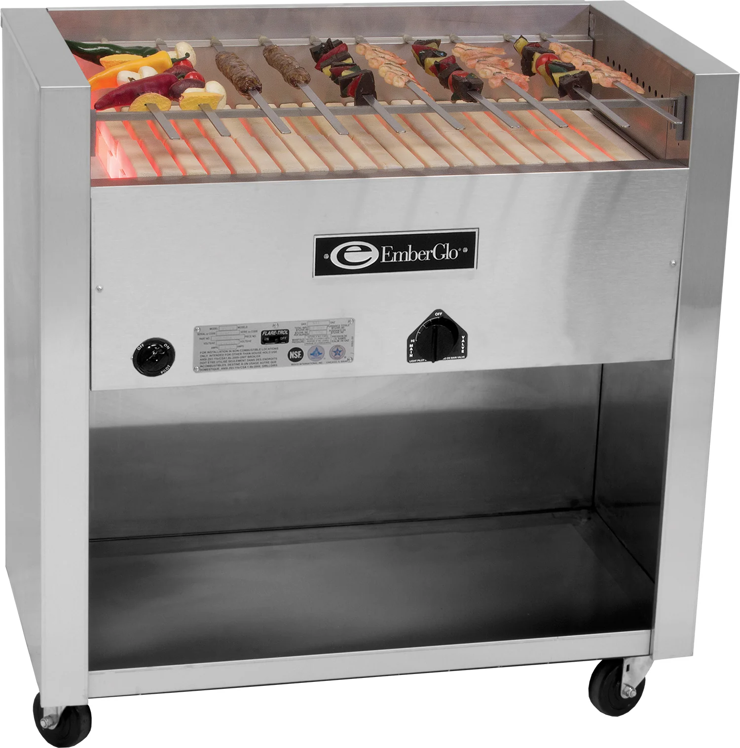 EmberGlo 25WF-KABOB-LP-5110604 36 Inch Gas Kabob Charbroiler with 10 Skewers 47200 BTU