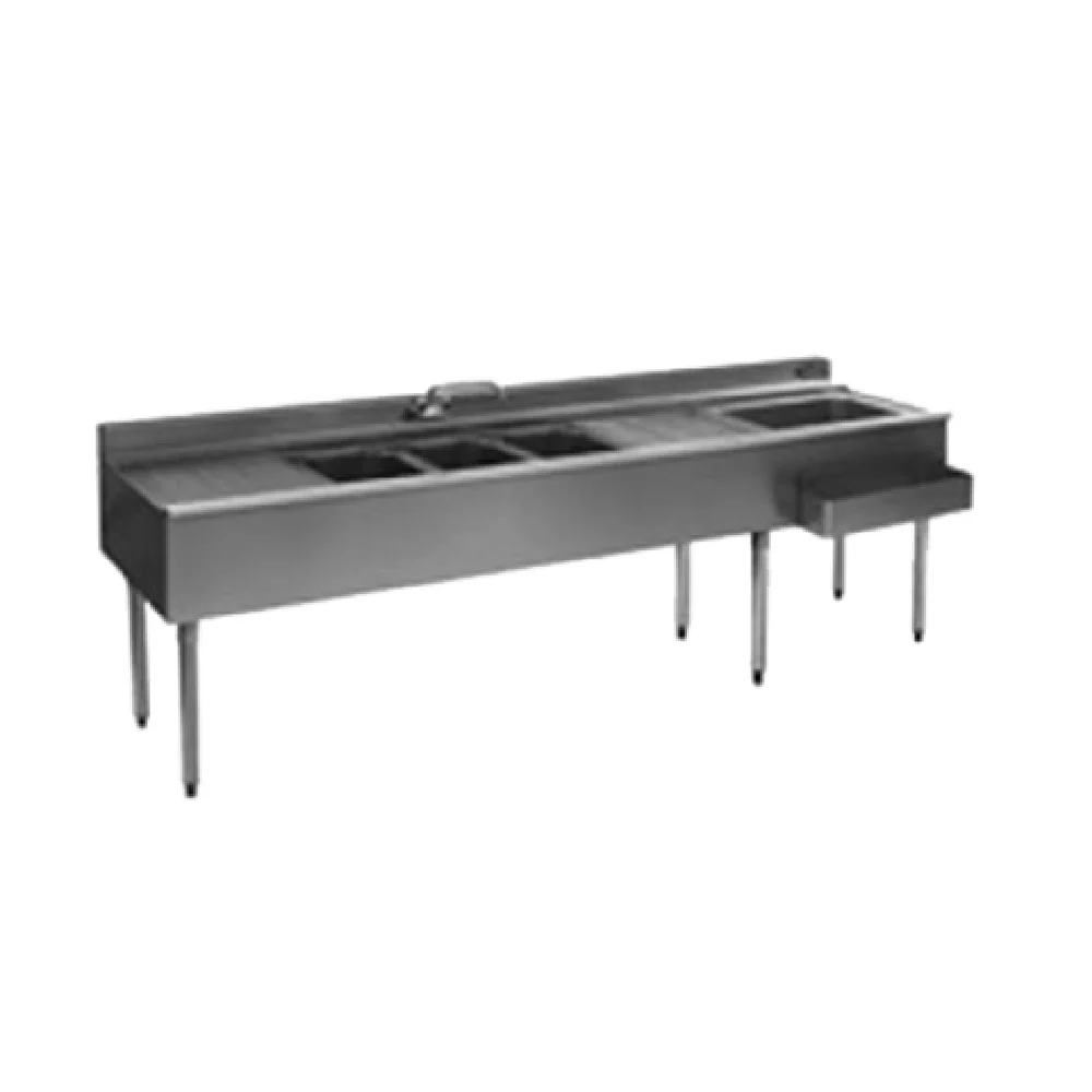 Eagle BC8C-22R 96 Inch Underbar Combo Unit with 3 Sink Bowls and Ice Bin