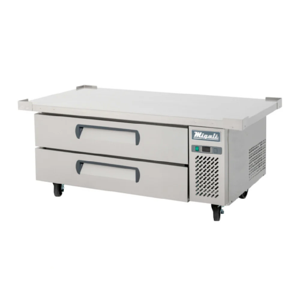 Migali Industries C-CB52-60-HC 60 Inch Refrigerated Equipment Stand 10.4 cu ft with 2 Drawers