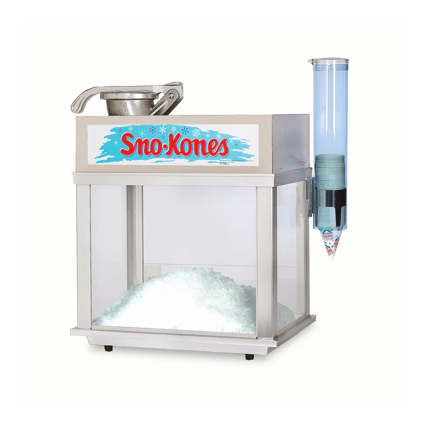 Gold Medal 1002-00-000 22 Inch Deluxe Sno-Konette Ice Shaver with Drain Pan and Cone Dispenser