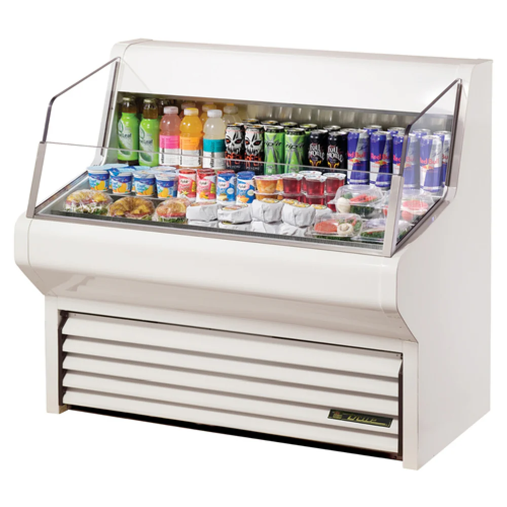 True Refrigeration THAC-48-HC-LD_WH 48 Inch Horizontal Air Curtain Merchandiser Self-contained Refrigeration 3 Tier Stainless Steel White Finish True Refrigeration THAC-48-HC-LD_WH 48 Inch Horizontal Air Curtain Merchandiser Self-contained Refrigeration 3 Tier Stainless Steel White Finish