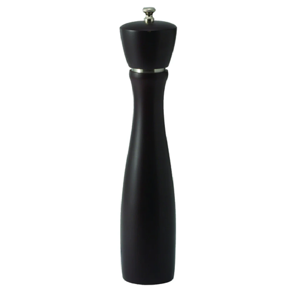Winco WPM-12CD 12 Inch Pepper Mill Carbon Steel Grinder Beechwood with Stainless Steel